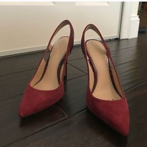 Zara Burgundy slip on pumps